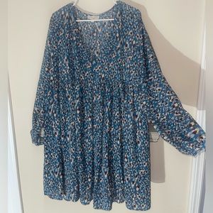 Umgee Boutique Teal Dress Size 1XL Knee length with pockets